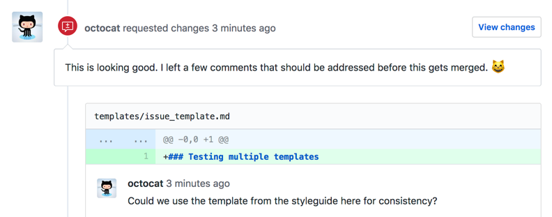 github code review example