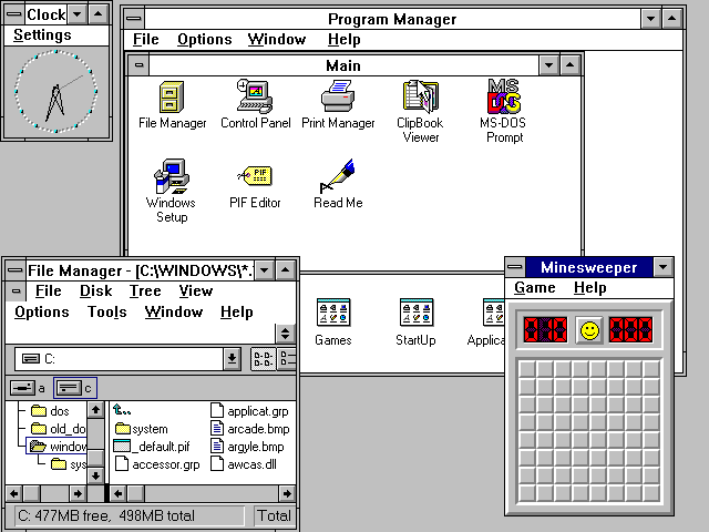 Screenshot of a windows 3.1 desktop